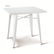 Mesa de comedor cuadrada de metal elegante mesa blanca